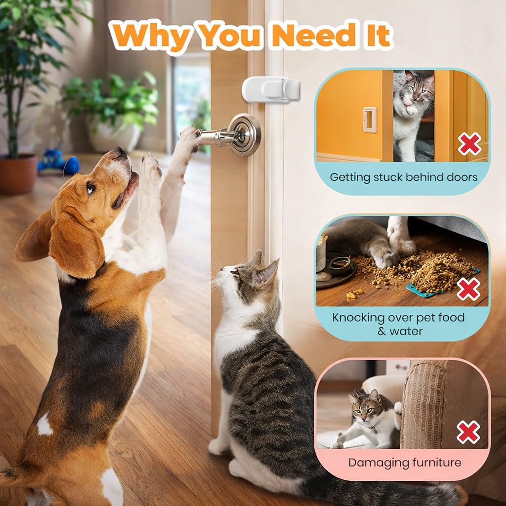 The Door Lock Can't Reach or Defeat - No Tools or Adhesives Required, Simple Install Safety Lock, Interior Doors Safety Supplies for All Proof Door Lock (1/Set) — view 3