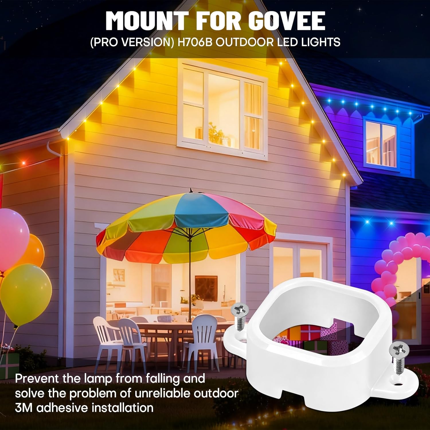 125 Pcs Mounting Brackets Compatible with Govee H706, for Outdoor Lights Pro H706 Installation | Light Clips Compatible with Govee Pro H706 Replacement | Adhesive Alternative | 65/95/125 Pcs Options - Image 7