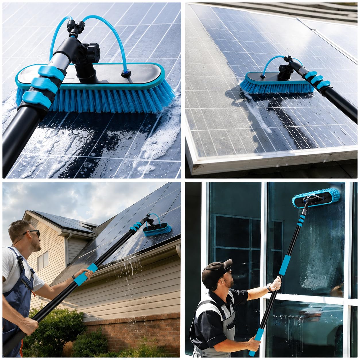 Teleskop Waschbürste wasserführend ür PV Anlage Reinigung A,12FT/3.6M
