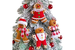 4Pcs Plush Christmas Ornaments Gingerbread Man