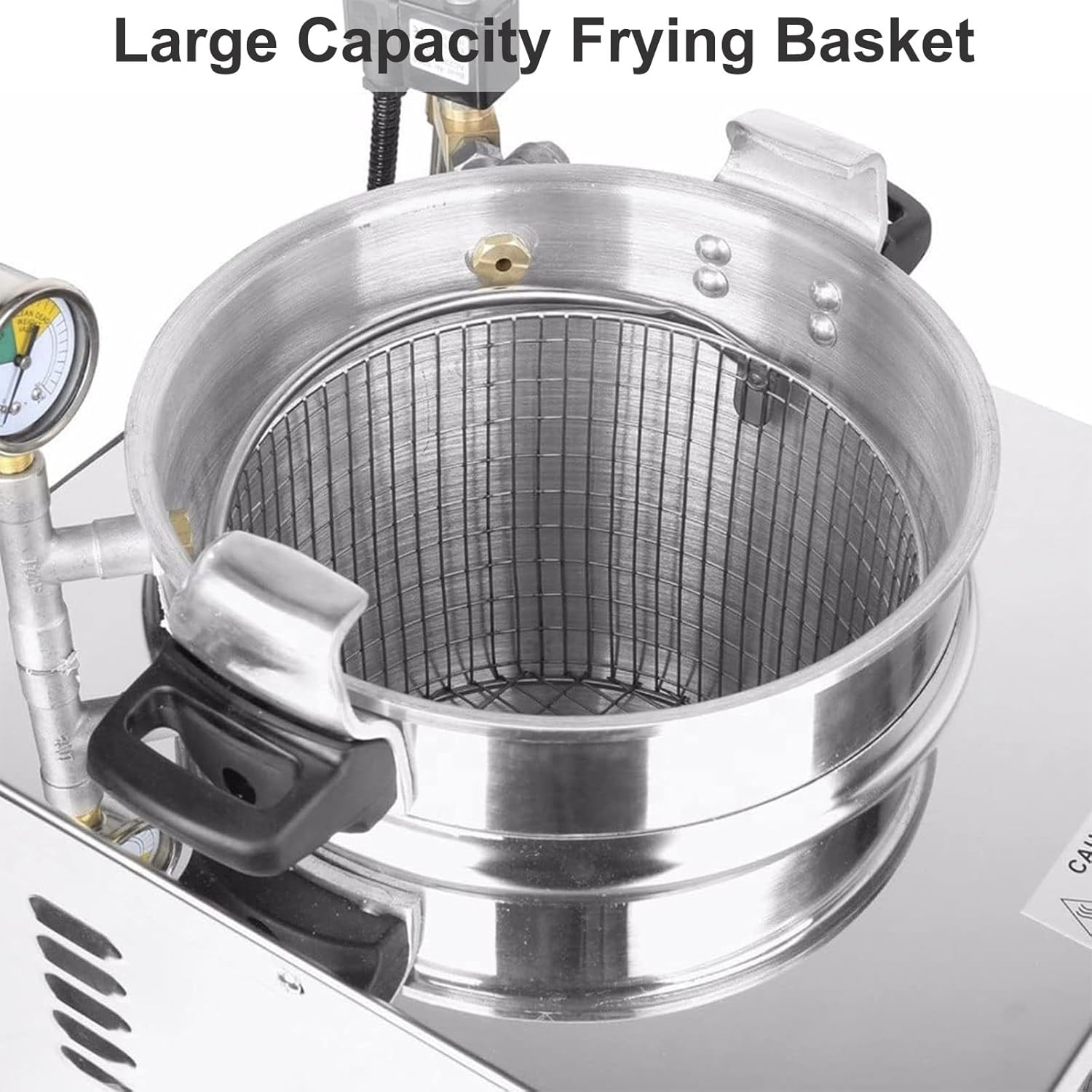 16L Commercial Countertop Pressure Fryer, Stainless Steel High Pressure Fried Chicken Machine, 3000W Pressure Cooker Chicken Deep Fryer, Adjustable Temperature and Time