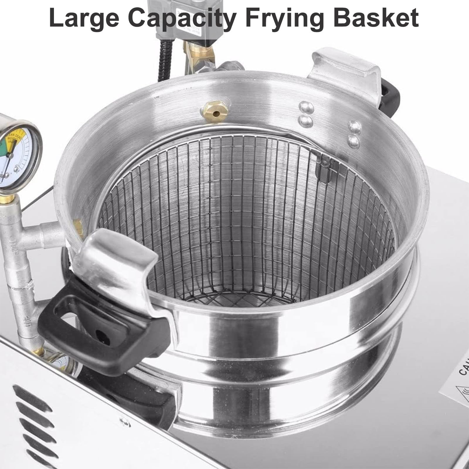 Macchina per Friggere Il Pollo Commerciale, Friggitrice ad Alta Pressione da 3000W, Friggitrice Elettrica da Banco da 16 Litri con Cestello, 50-200℃, per Snack Bar