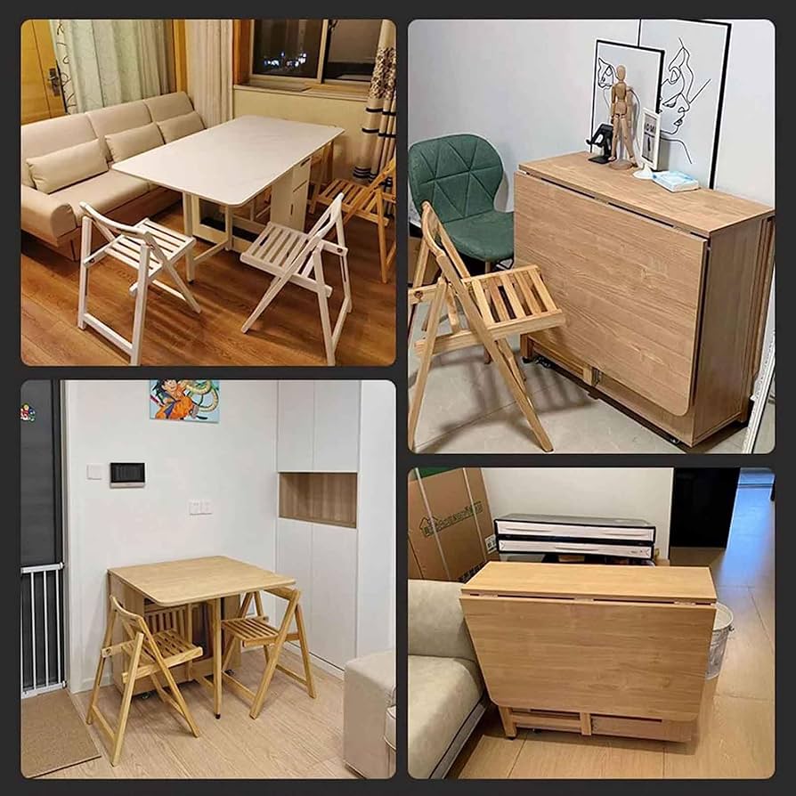 Amazon｜木製折りたたみダイニングテーブルセット 椅子6脚付き