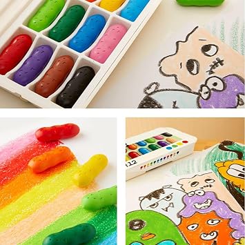 Crayons Toddler | Washable Crayons,Pea Shape Easy-Grip Coloring Art Supplies 12 Colors for Toddler Travel Classroom Easter Party Favors