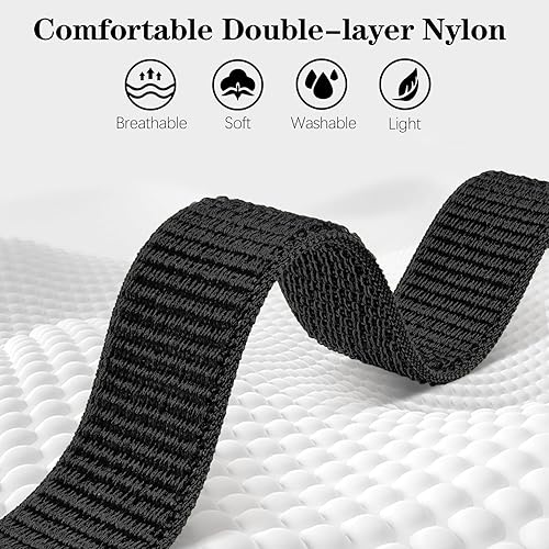 Miniatura 4 de QuickFit - Correa deportiva para tobillobrazo de 0.866 in compatible con Garmin Fenix 6 Pro677 Pro55 Plus, correa de bíceps de nailon suave para