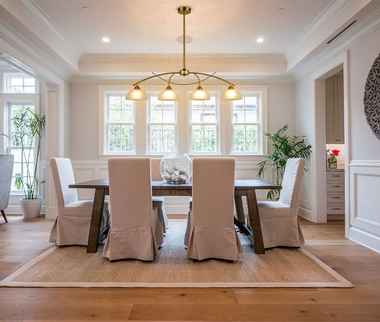 Blасk Frіdау - 70% оƒƒ Modern Brass Pendant Kitchen Island Light Fixture Alabaster Frosted Glass Shades