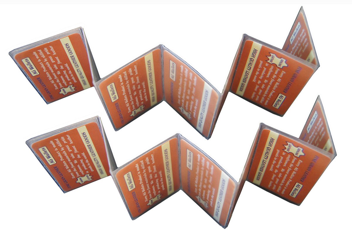 Set of 2 Clear Premium Quality mens Wallet Inserts from AG Wallets (Accordion)