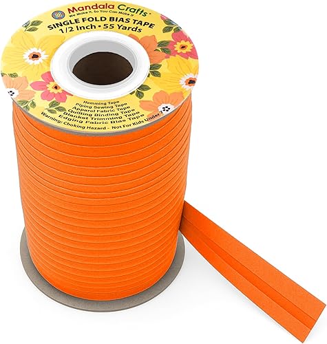 Miniatura 27 de Mandala Crafts Cinta al bies de un solo pliegue de 5/8 pulgadas para coser, acolchar, tuberías, dobladillo, manta y encuadernación de colcha, cinta