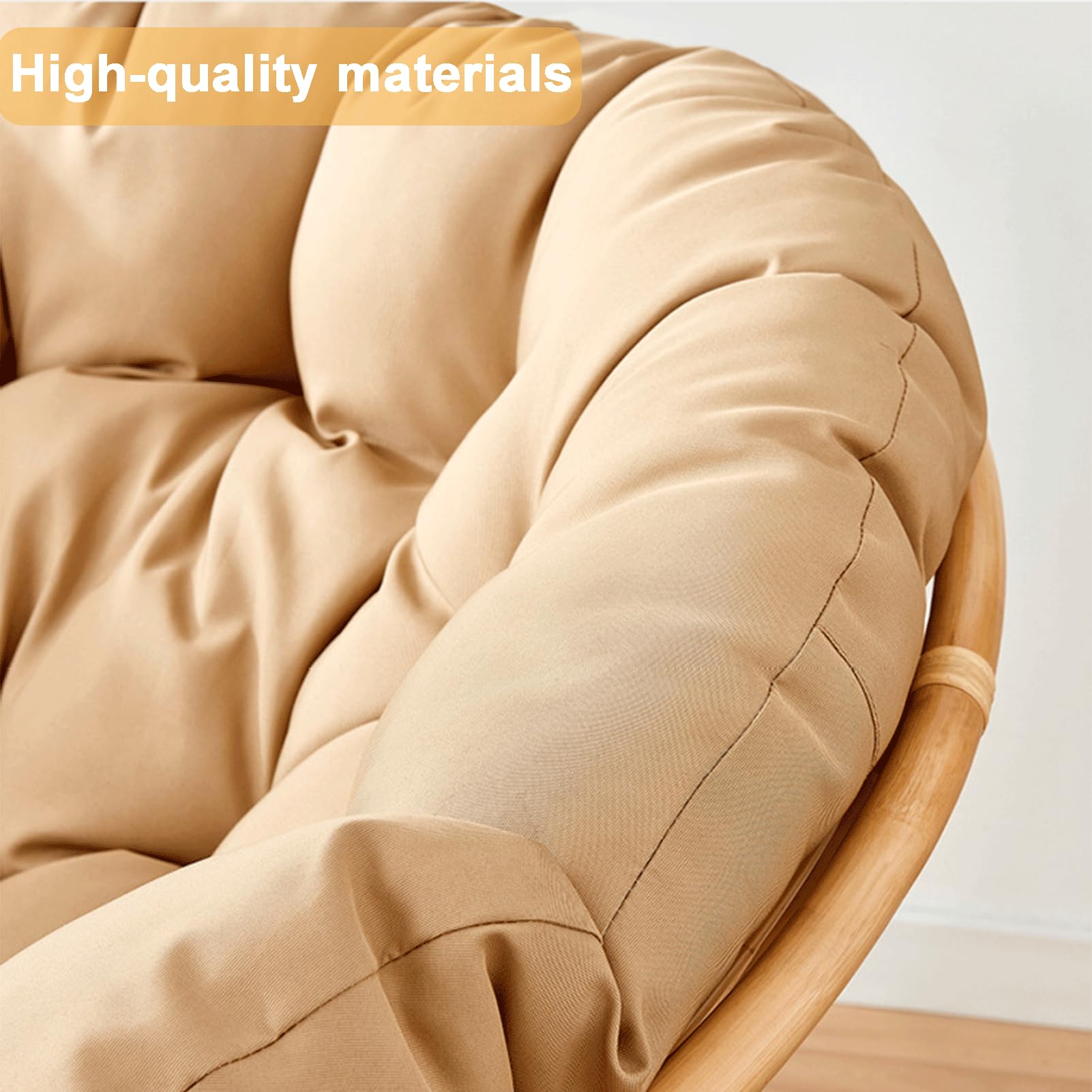 Générique Coussin De Chaise Papasan, Coussin De Siège Imperméable pour Papasan, Coussin De Sol Rond Et épais, Coussin De Remplacement pour Chaise Suspendue, Jardin Extérieur,café,130 * 130cm
