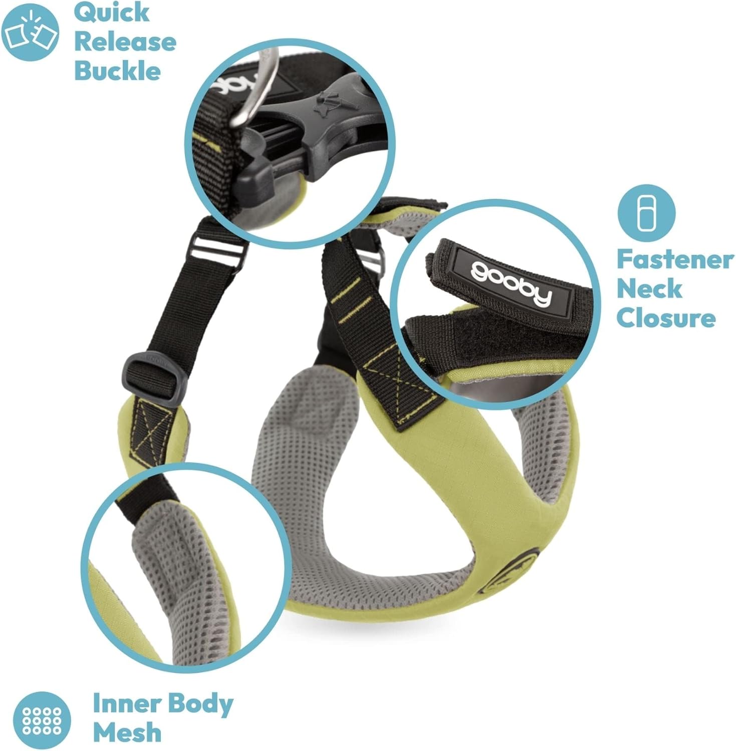 Gooby Convertible Z Harness - Scratch Resistant Outdoor Harness with Shock Absorption - Ergonomic Harness for Small or Medium Dogs