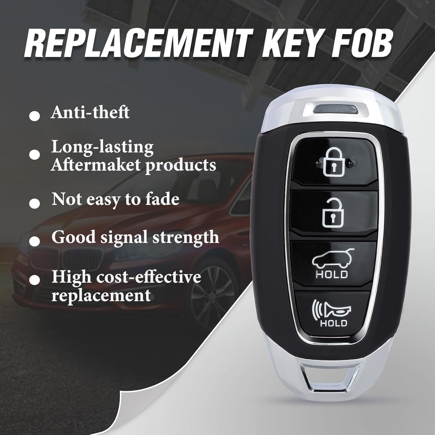 Keymall Keyless Entry Key Fob Proximity Remote Smart Transmitter Replacement for Hyundai Santa Fe 2019-2020 TQ8-FOB-4F19 95440-S2000 433MHz