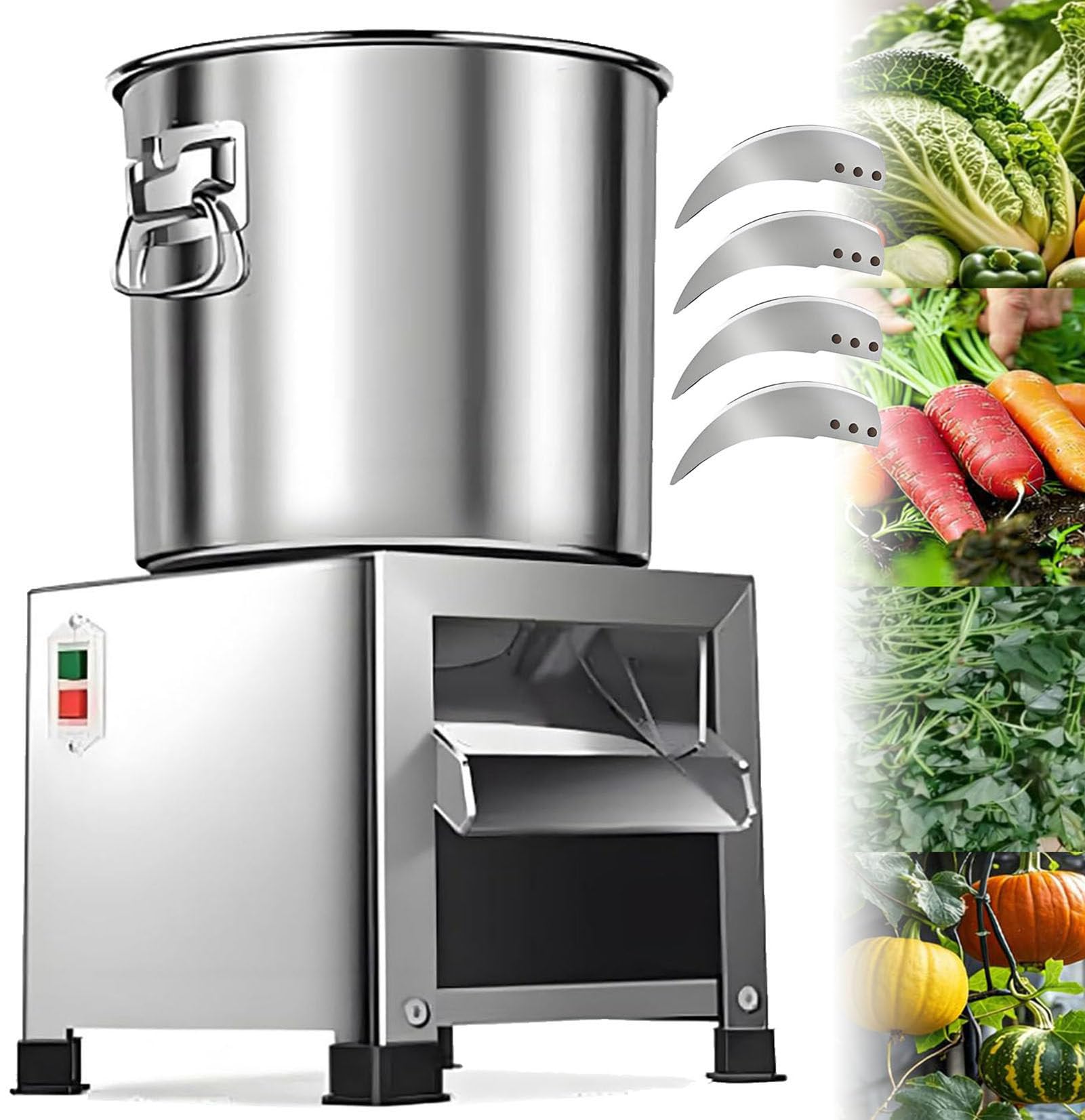 Tritatutto Verdure Elettrico 1800W,Trituratore Alimenti Animali,Motore Brushless in Rame Puro,3500 Giri/Min,Lame in Lega di Titanio,Tritacarne Verde/Tritaforaggio