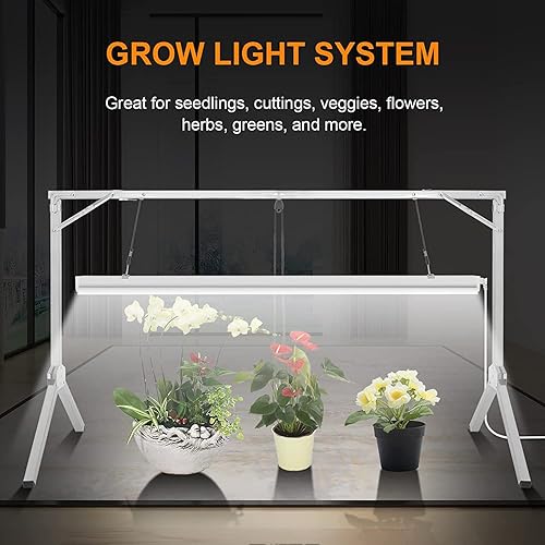 Miniatura 7 de iPower Sistema de luz fluorescente T5 de 54 W y 4 pies 6400K con soporte plegable para horticultura inicio de semillas de plantas