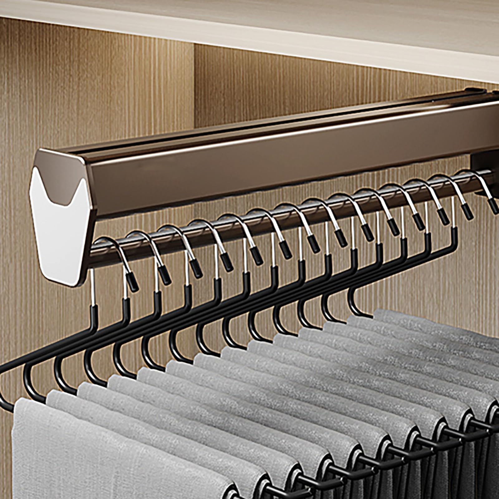Perchero retráctil de 40 cm y varilla de armario extensible suave LWX