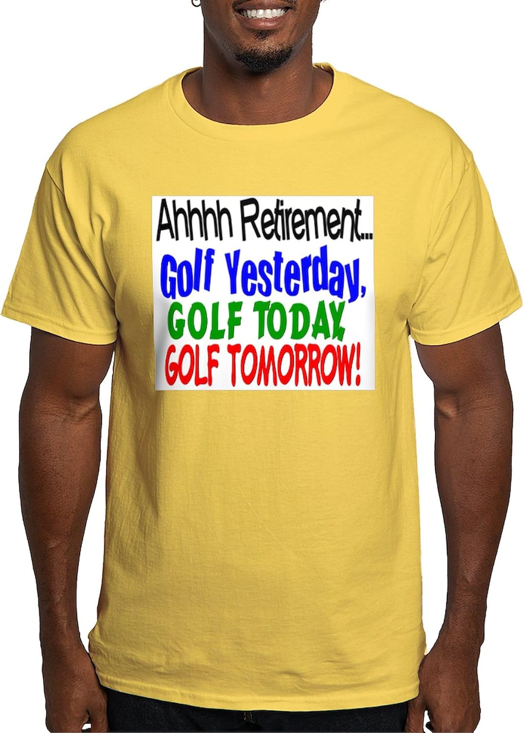 CafePress Ahhh Retirement Golf Light T Shirt Men's 100% Cotton, Classic Graphic White T-Shirt