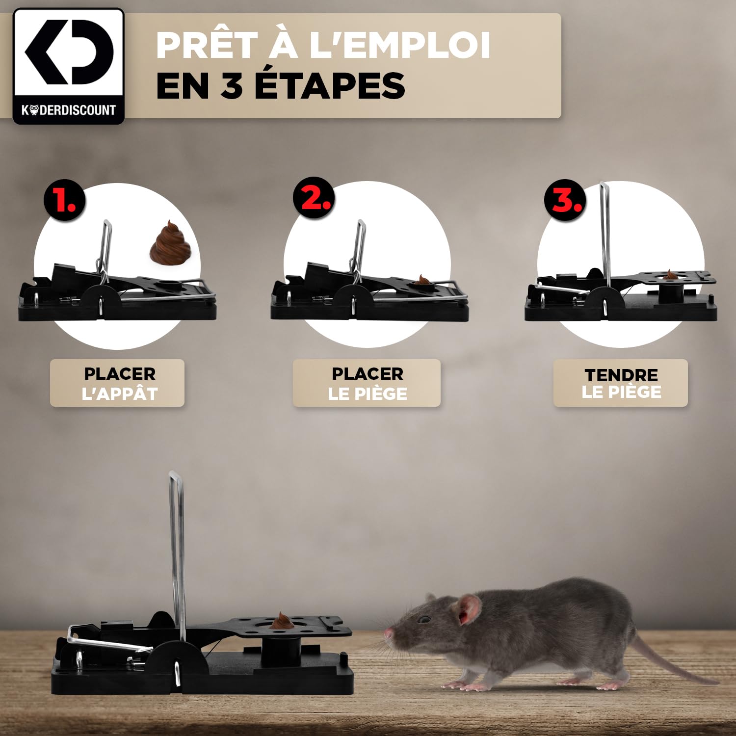 3 x piège à Rats Professionnel - piège à Rats sans Poison pour Rats
