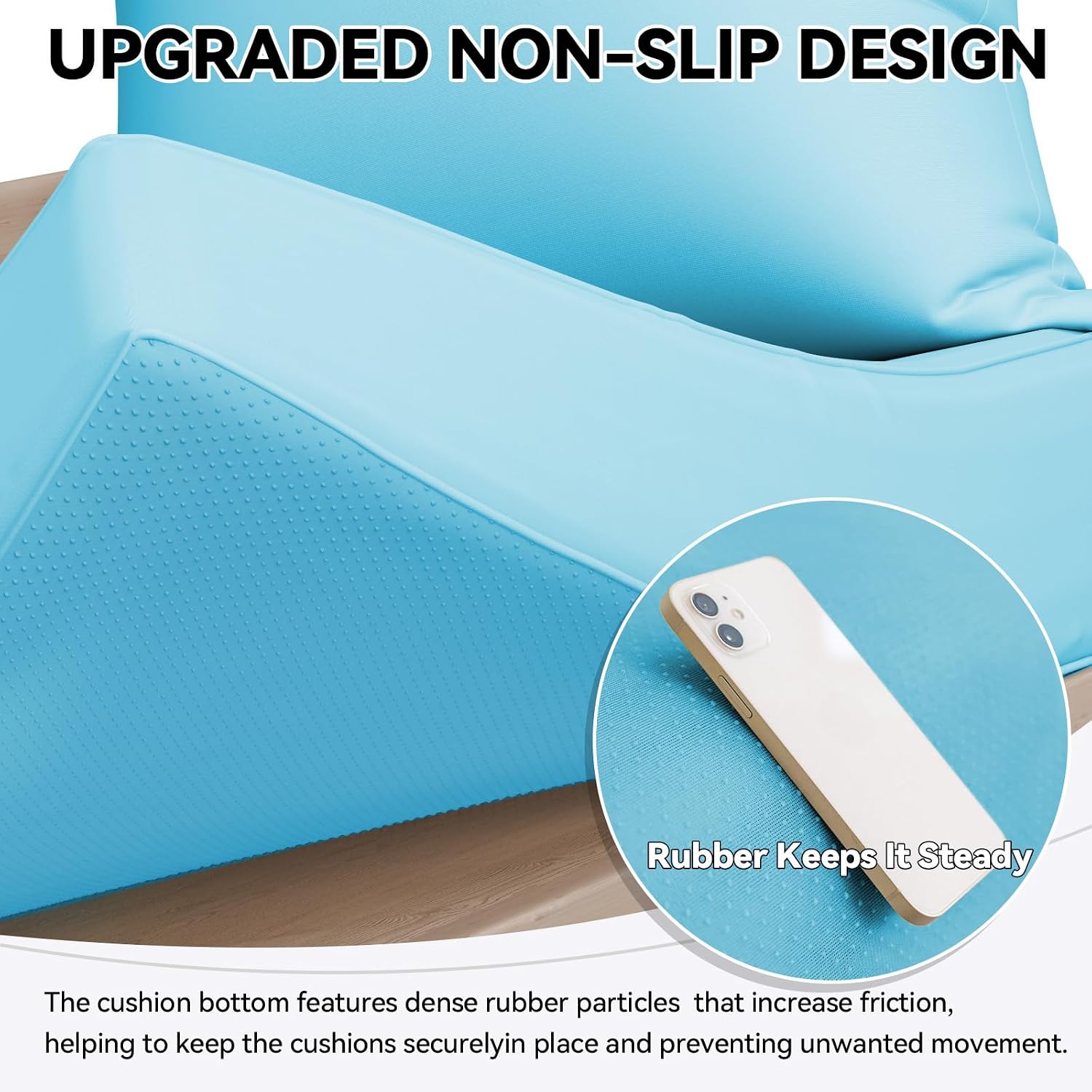 4 inch Outdoor Cushions for Patio Furniture with 5 Pillows, Patio Furniture Cushions,Water-Resistant Outdoor Couch Cushions,4 Seat Sofa Cushions for Outdoor Sectional,Lake Blue