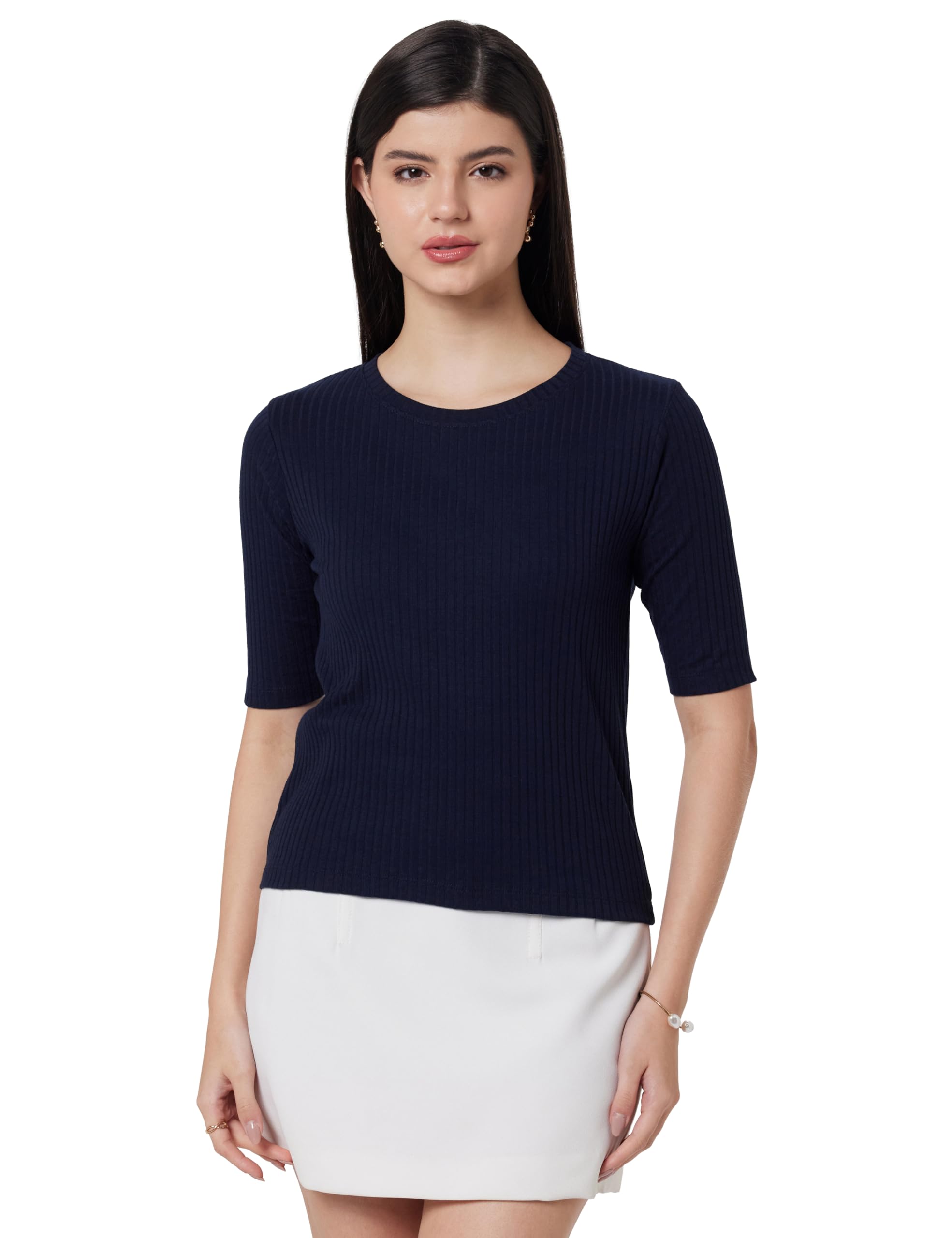 max Women's Cotton Regular Fit Textured Round Neck Casual Top-picture-28