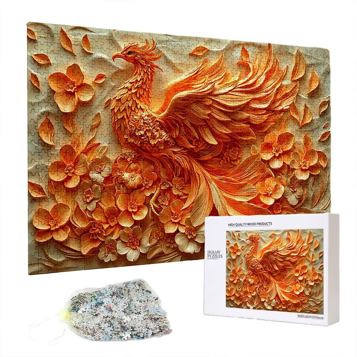 Puzzle 5000 sztuk Phoenix dla dorosłych, abstrakcyjne drewniane puzzle dla dorosłych, trudne drewniane łamigłówki, rodzinne gry edukacyjne, łamigłówki z pudełkiem na prezenty dekoracje do domu