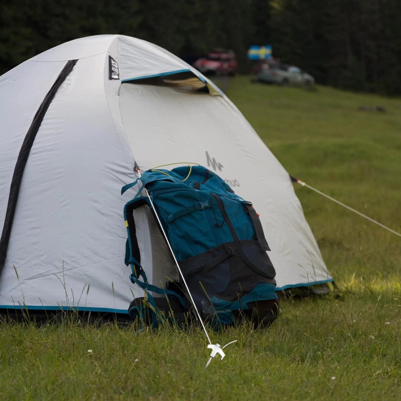 10 Piezas Piquetas de Acero para Carpa, Clavijas de Tienda de Acero, Clavos de Tierra Robustos con Rosca, Clavijas Camping Suelo Duro, para Tiendas de Jardín, Camping, Pesca y Bosques