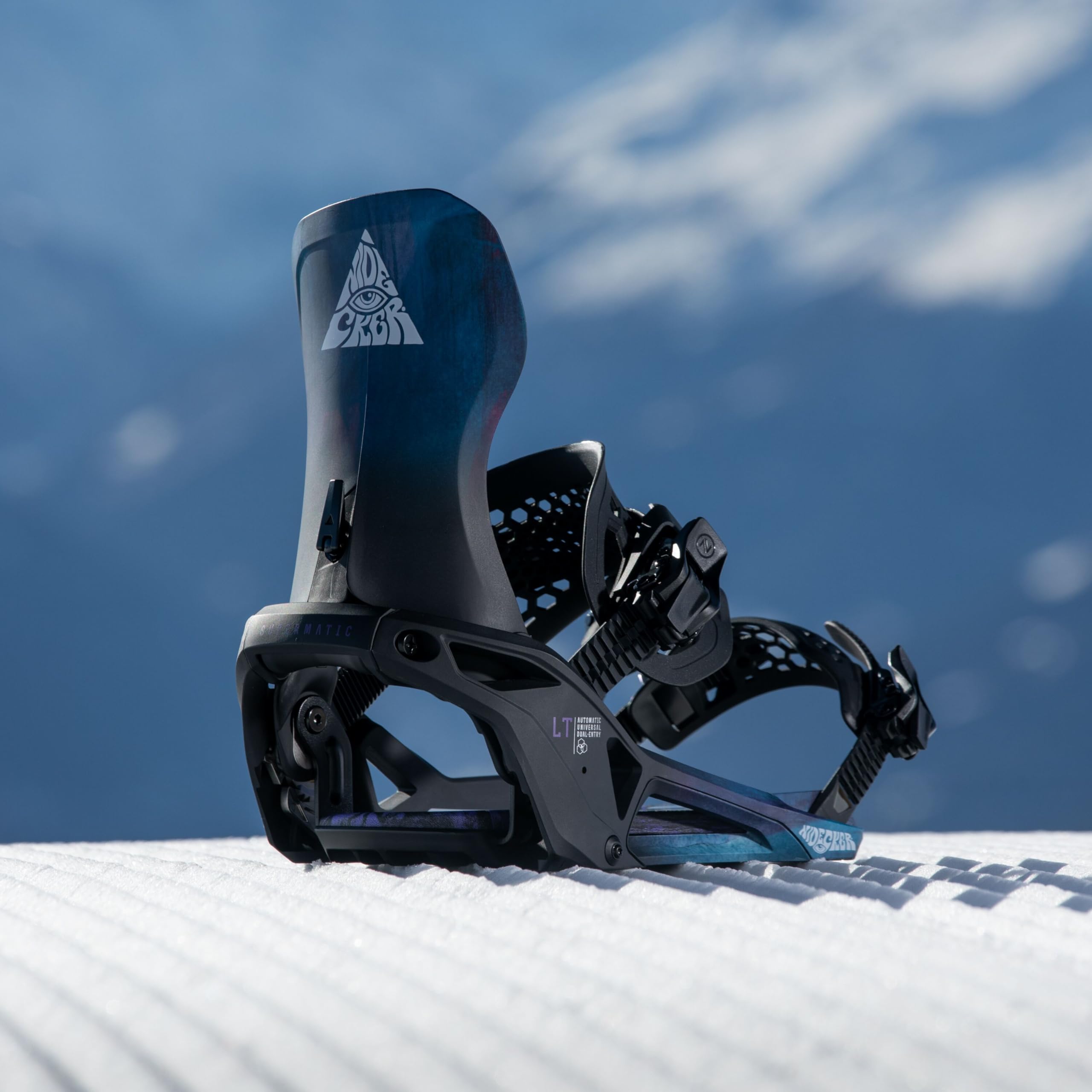 Nidecker LT Supermatic Snowboard Bindungen – Automatische Dual-Entry Bindung mit Fersenpedal & Universal Fit