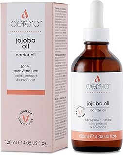 Derora Jojoba Oil | Nourishes Skin, Hair & Nails | 100% Pure | Unrefined | Natural | Cold Pressed | Antioxidants & Vitamin E Rich | All Skin Types | Vegan & Cruelty Free (120ml)