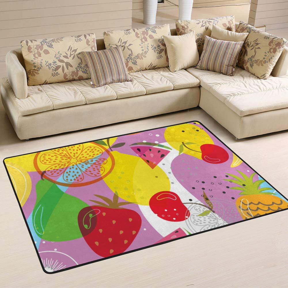 Tapis coloré velours corail Ruchen grand format 72x48 inch anti-poussière