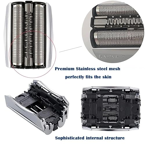 Miniatura 2 de Serie 8 83M Cabezal de repuesto y casete cortador apto para afeitadora eléctrica Braun modelo 8370cc, 8350s, 8370cc, 83M Series 8 cuchillas de