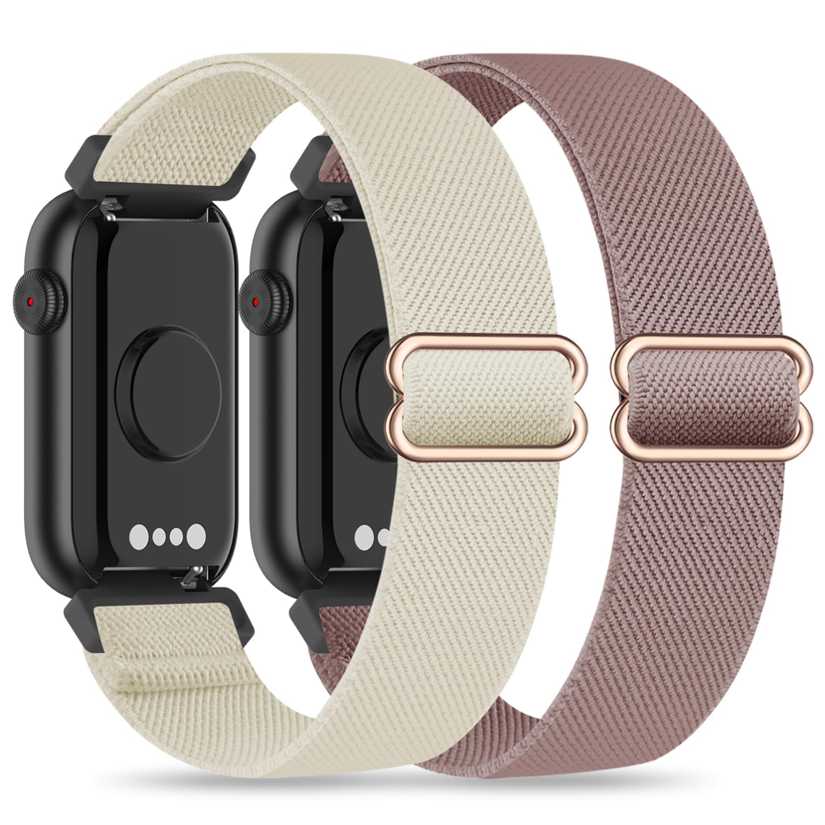 HQzon 2 Pack Stretchy 16mm Nylon Bands Compatible with FITVII HM08/MorePro HM08/Amzhero-Runfit D26/KALINCO Slim Fitness Tracker