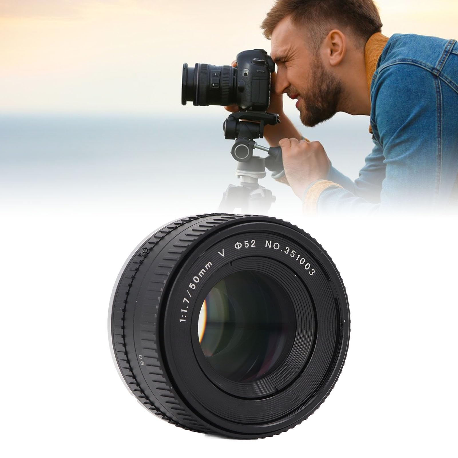 Obiettivo da 50 Mm F1.7 con Ampia Apertura Manuale con Messa a Fuoco Fissa Fotocamera Full Frame Ritratto per DSLR Mirrorless con Attacco F - Fotografia Professionale di Alta