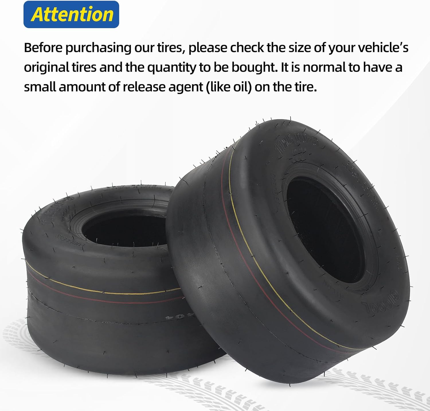 GICOOL (2 Pack) 11x6.00-5 Tubeless Zero Turn Mower Tires, Riding Lawnmower Smooth Tread, 4 Ply