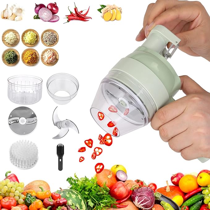 4 in 1 Handheld Electric Vegetable Cutter Electric Portable