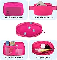 Vista 50 de Riñonera cruzada para mujeres y hombres, bolsa para cinturón para senderismo con correa ajustable, riñonera para correr, entrenamiento, deportes