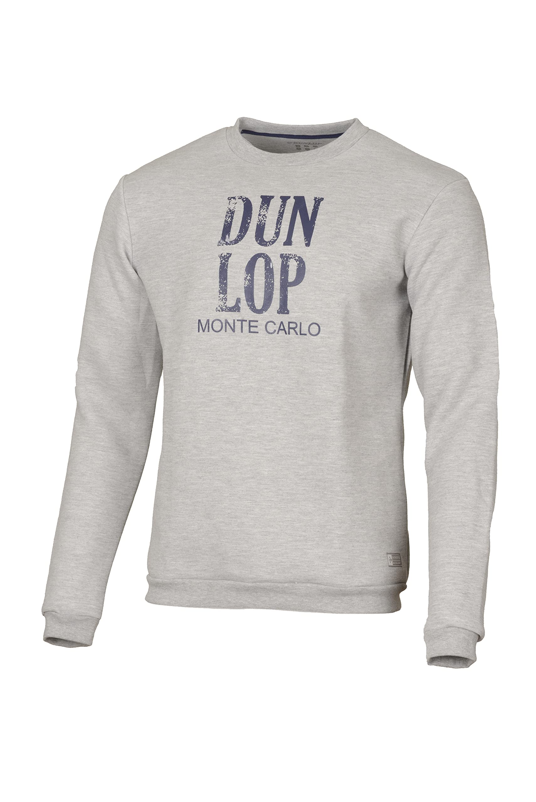 Sudadera Dunlop Unisex Adulto, Cuello Redondo, Color Gris, Con Texto 'Monte Carlo', Ideal Para Tenistas