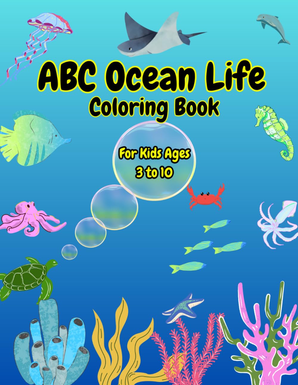 ABC Ocean Life, Coloring Book