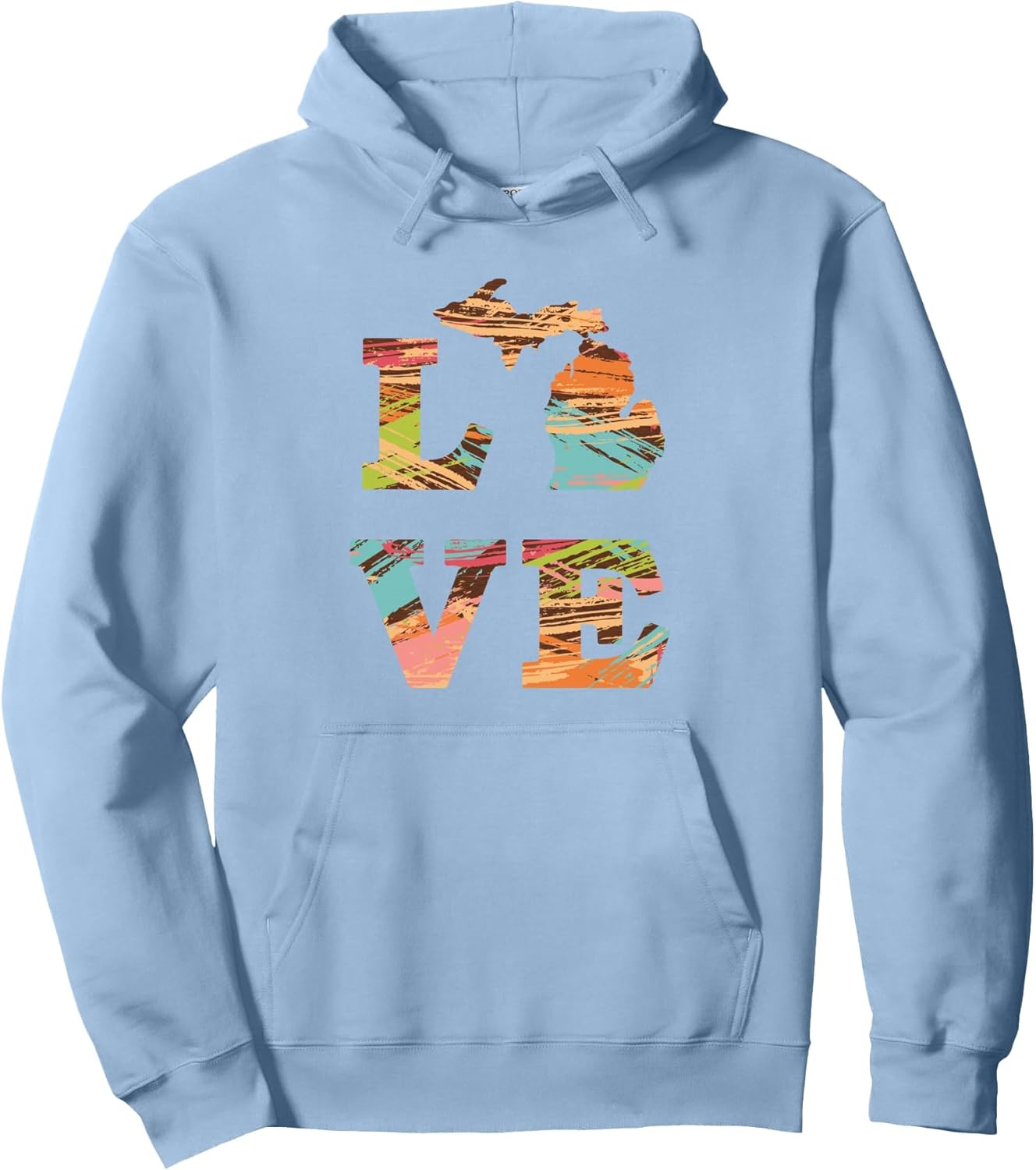 Love State of Michigan - Fun For Michiganders Pullover Hoodie