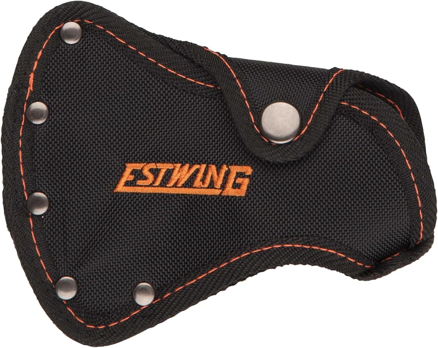 ESTWING Camper's Axe - 14" USA Made Black Hatchet with Tent Stake Puller & Hi-Vis Orange Shock Reduction Grip - EO-25A