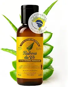 Babosa da Vó Gel de Aloe Vera AhoAloe 115ml - Uso Corporal e Capilar - Toque Leve e Refrescante - Ingredientes Naturais