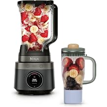 Ninja CrushBOSS 2-in-1 Blender & Personal Blender System, 1200 Watts, SmoothSense, 3 Smart Presets, XL 2.1L Jug, BlendBOSS 710ml Travel Tumbler, Crushes Ice, Onyx LB301UKBK
