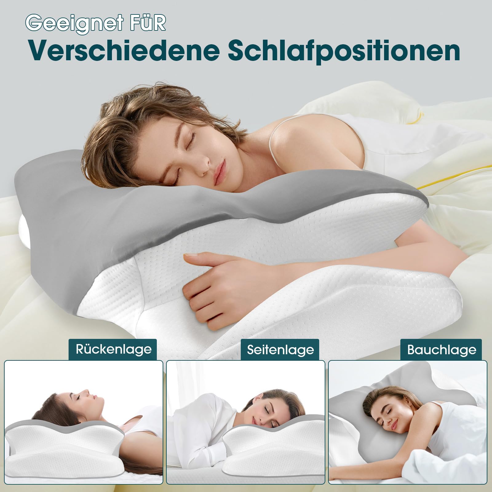 Fwiull Cuscino cervicale, in memory foam, ergonomico