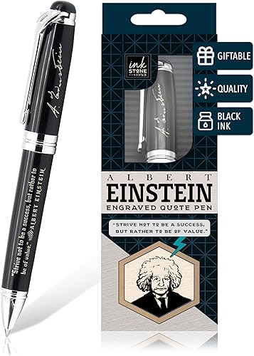 Inkstone Bolígrafos negros inspiradores con cita de Albert Einstein, perfectos para la escuela de enfermería, accesorios de enfermería, regalos de