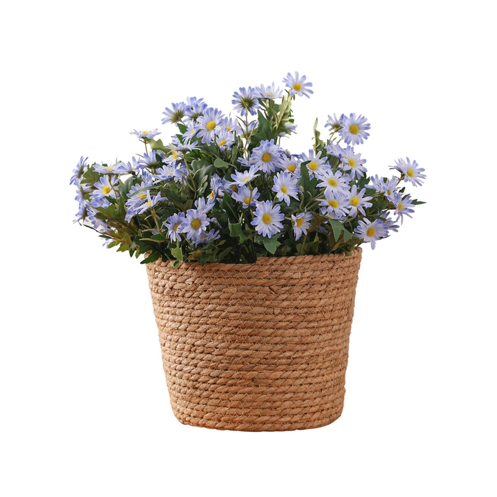 MYUYEE Artificial Flowers Artificial Flowers,Simulation Of Small Daisy Flowers, Woven Basket Bouquet Set, Table Flower Decoration, Photography Props(Medium)