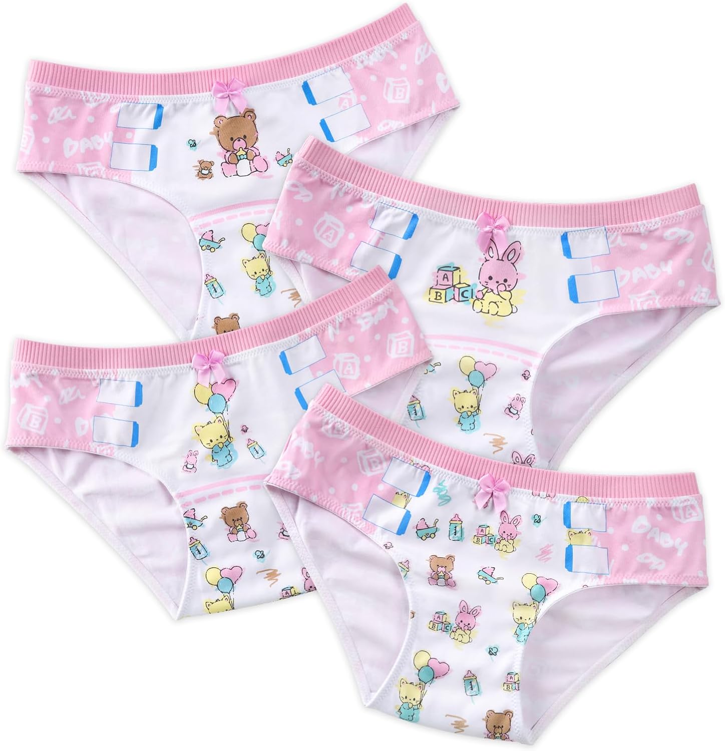 Littleforbig Women's Soft Cotton Hipster Briefs Babydoll Baby Cuties ‘Oopsie’ Potty Pants 4 Pack Panties Set - Image 5