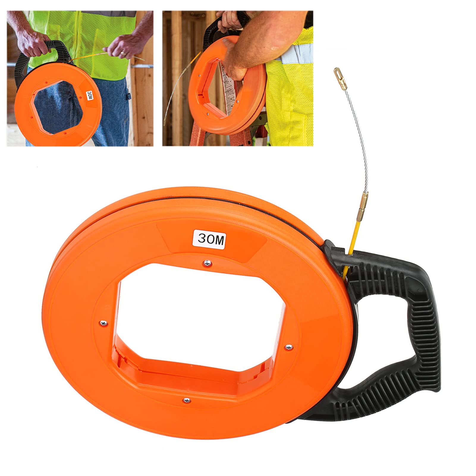 Tirador de cables, Cinta pasacables de fibra de vidrio, juego de cables de funcionamiento con tirador de Cable de 30m, Kit de varillas de empuje eléctricas