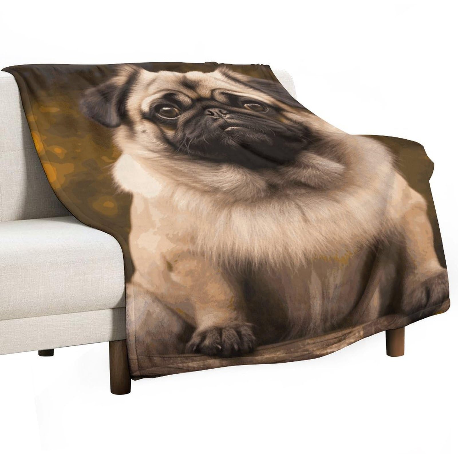 Couverture carlin en flanelle douce | Plaid léger pour lit et canapé 167x228 cm