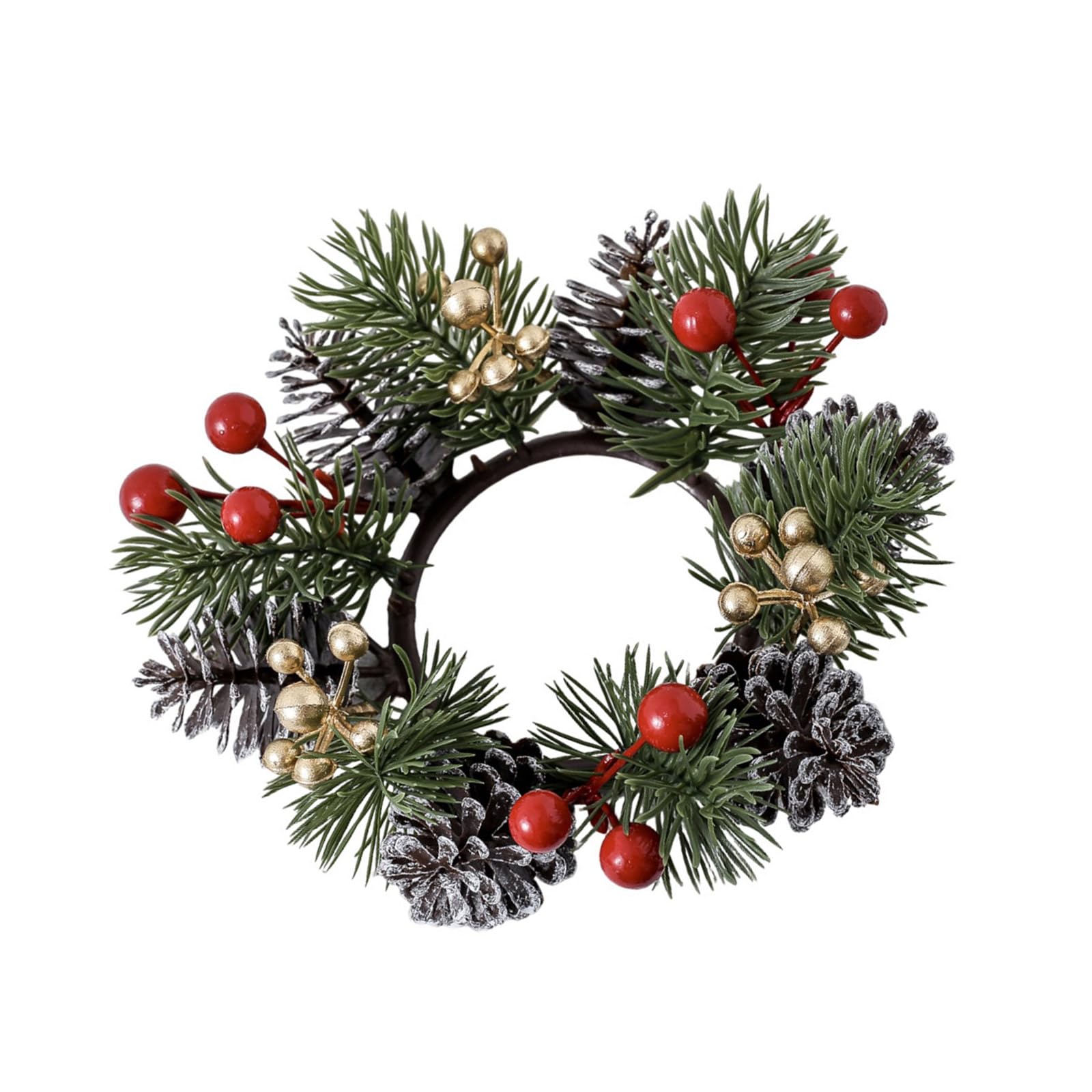 Jazuaiao Christmas Rings Wreath Christmas Table Centerpieces Decoration for Pillars Wine Bottle Door Window Chair Berries Wreath