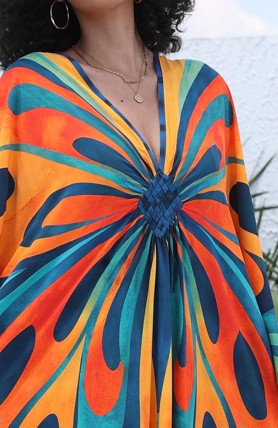 Plus Size Kaftan Dresses for Women Loose Batwing Sleeve Bathing Suit Cover Up Lightweight Loungewear - Image 6