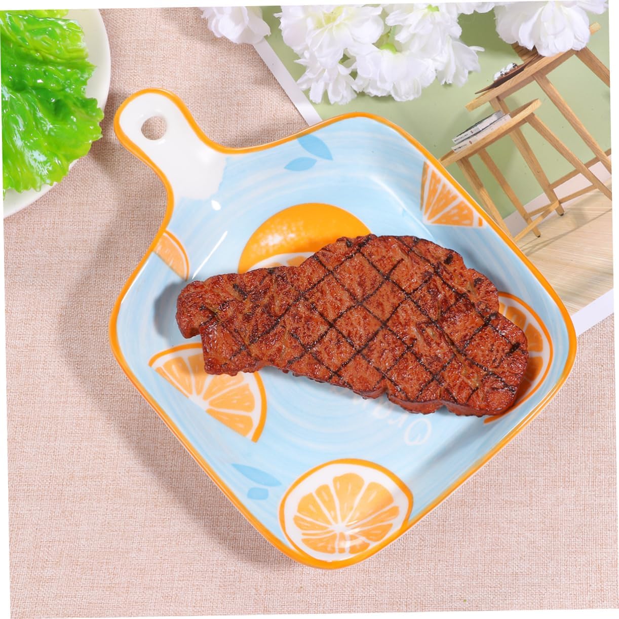 LABRIMP Nonstick Ceramic Grill Square Baking Ovenware Single Handle Easy to Clean