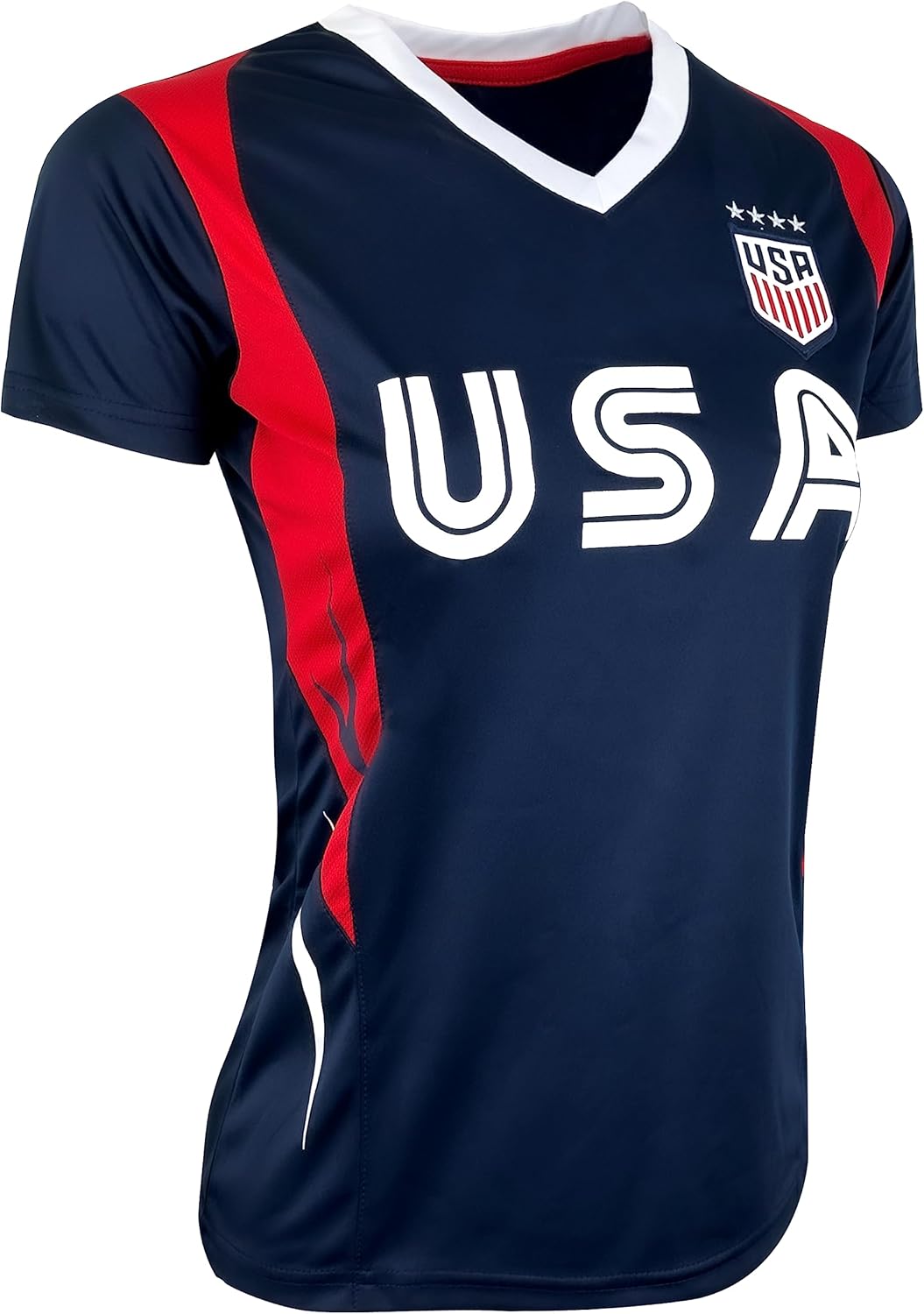 Icon Sports Official Licensed U.S. Soccer 4 Star USWNT Players Women's Gameday Shirts Football Tee Top - Image 2