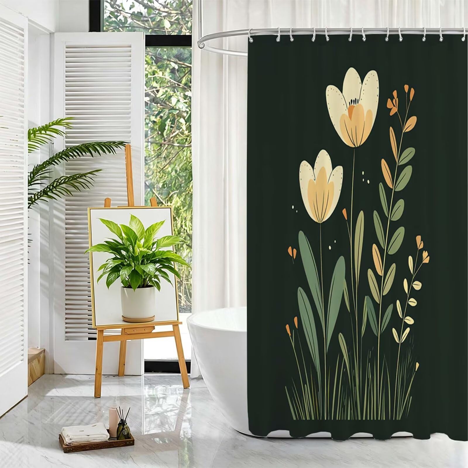Grün Duschvorhang, 180x180cm Duschvorhang Badewanne L-128